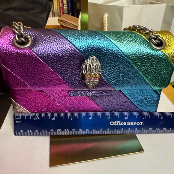 Kurt Geiger multicolor metallic rainbow quilted shoulder bag - Picture 8 of 10